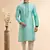 greyish teal  jaquard art silk fabric without lining only kurta for men