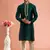 green banarasi art silk fabric without lining kurta churidar for men
