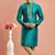 teal banarasi art silk fabric without lining only kurta for men