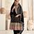 Black embroidery sequins art silk stitched anarkali pant suits