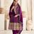 Purple embroidery sequins art silk stitched anarkali pant suits