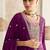 Purple embroidery sequins art silk stitched anarkali pant suits
