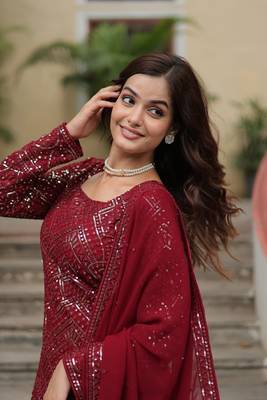 Premium designer heavy sequins & thread embroidered work top sharara & dupatta 4