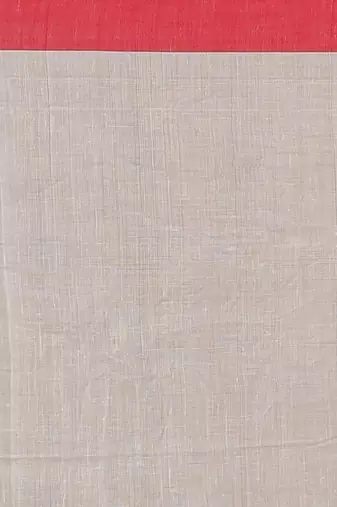 Women's white red pure cotton anchal jamdani buti putul design saree