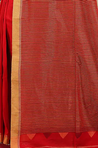 Women's red cotton tangail machh jamdani buti saree