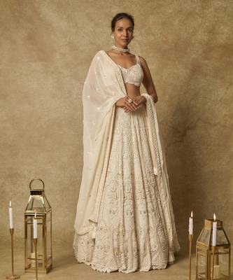 Butter Yellow Heavy Embroidered Lehenga Set 1