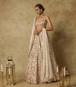 Beige Heavy Embroidered Lehenga Set