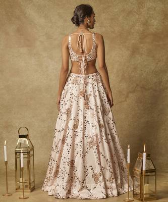 Baby Pink Sequin Embroidered Lehenga Set 3
