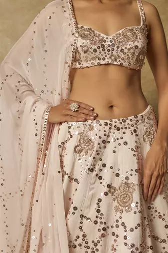 Baby Pink Sequin Embroidered Lehenga Set