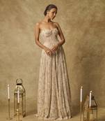 Nude corset embroidered heavy gown
