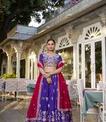 Women's Georgette With Sequins And Thread Embroidery Lehenga Choli Set