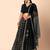 black sequins zari embroidered georgette lehenga set choli with dupatta with dupatta