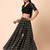 black sequins zari embroidered georgette lehenga set choli with dupatta with dupatta