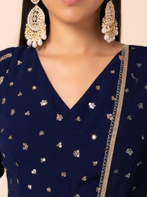 Blue Cocktail Lehenga Choli for Women 6