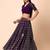 purple sequins zari embroidered georgette lehenga set choli with dupatta with dupatta