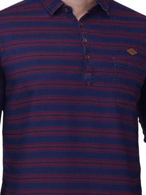 men's tailored fit short denim kurta | kurta shirt for men 4