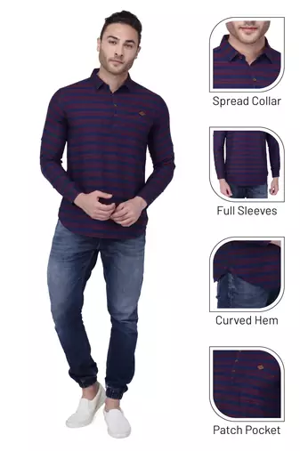 men's tailored fit short denim kurta | kurta shirt for men