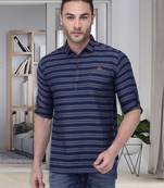 men's tailored fit short denim kurta | kurta shirt for men