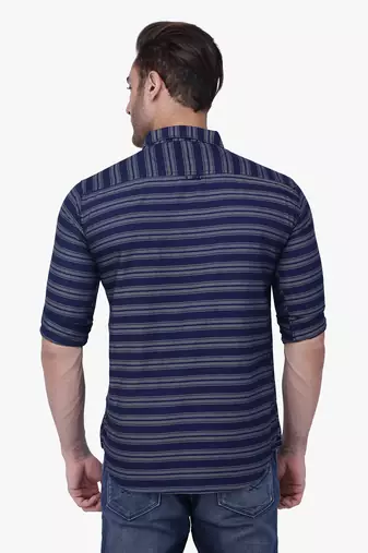 men's tailored fit short denim kurta | kurta shirt for men