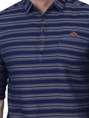men's tailored fit short denim kurta | kurta shirt for men 4