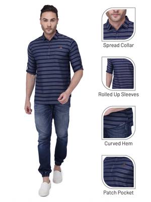 men's tailored fit short denim kurta | kurta shirt for men 5
