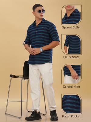 men's tailored fit short denim kurta | kurta shirt for men 2
