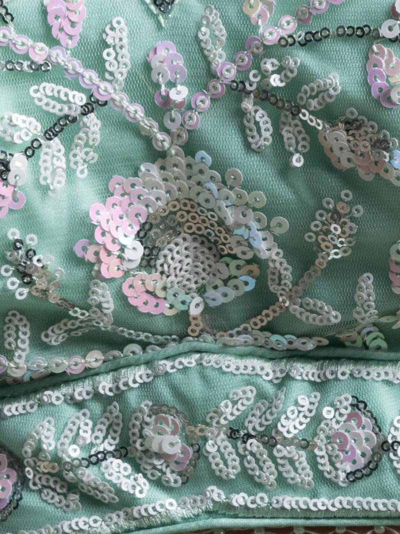 Sea Green Engagement Lehenga Choli with Sequin Embroidery