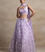 Lilac Reception Lehenga Choli for Women