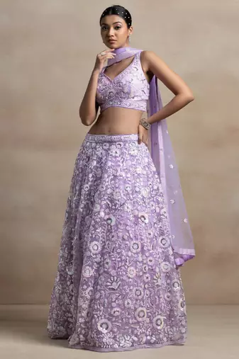 lilac lehenga set choli with dupatta for women