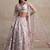 pink sequins embroidered soft net lehenga set choli with dupatta with dupatta