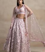  Pink Sequins Embroidered Soft Net Designer Lehenga Choli with Dupatta