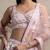 pink sequins embroidered soft net lehenga set choli with dupatta with dupatta