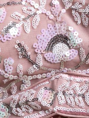 pink sequins embroidered soft net lehenga set choli with dupatta with dupatta 6