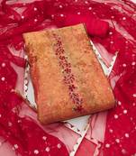 Women's multi unstitched designer print, hand work simmer dress material 