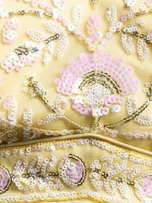 yellow net sequin embroidered lehenga 6