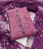 Women's multi unstitched designer print, hand work simmer dress material 