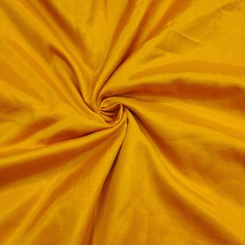 Women's yellow thread multi embroidery roman cotton silk dress material 3