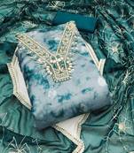 Women's multi handwork organja banarasi dress material