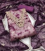 Women's multi unstitched handwork organja banarasi dress material 