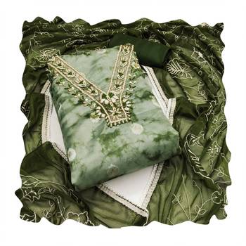 Women's multi handwork organja banarasi dress material 4