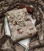 Women's multi unstitched handwork organja banarasi dress material 