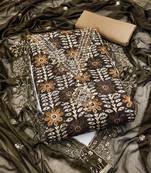 Women's multi unstitched designer print, hand work jaam cotton dress material 