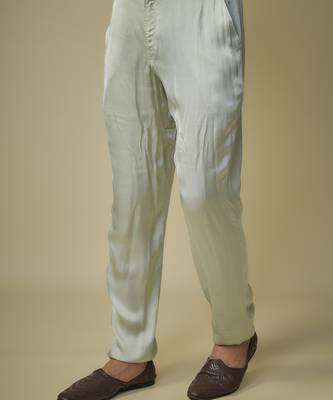 Sage greem embroiderd bundi with kurta and pant 4