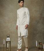 Butter yellow embroiderd sherwani with pant