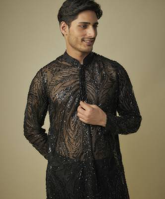 Black embroiderd kurta set 2