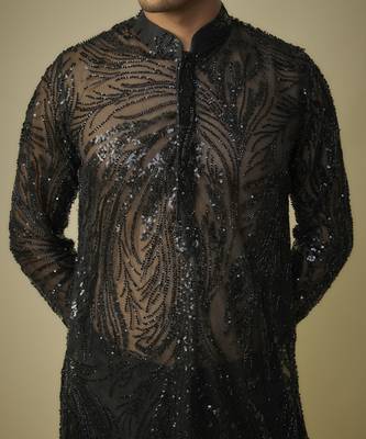 Black embroiderd kurta set 3