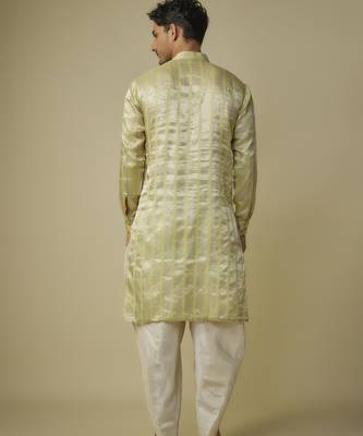 Yellow embroiderd kurta with dhoti 3
