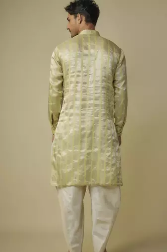 Yellow embroiderd kurta with dhoti