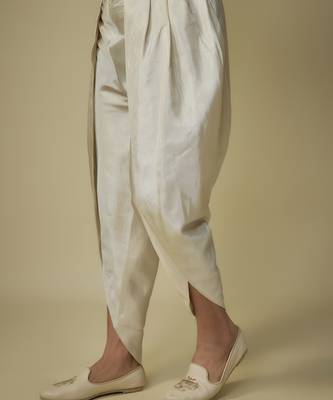 Yellow embroiderd kurta with dhoti 4