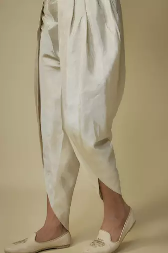 Yellow embroiderd kurta with dhoti